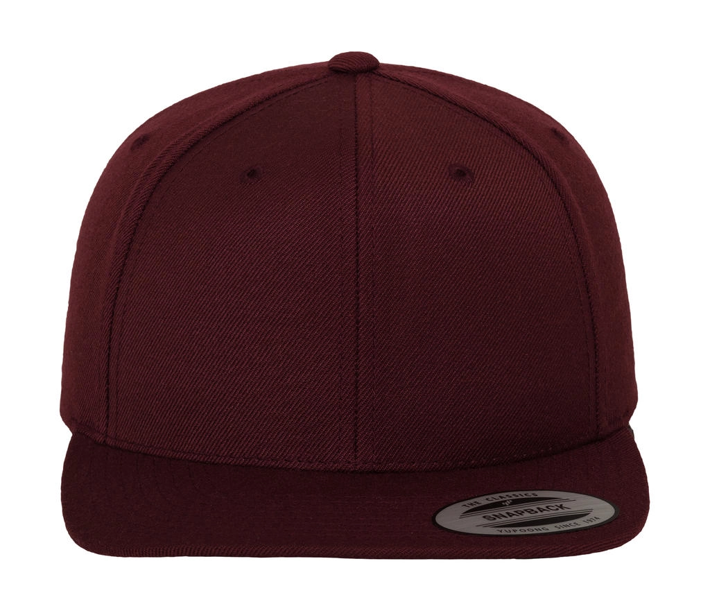 Classic Snapback Cap zum Besticken und Bedrucken in der Farbe Maroon mit Ihren Logo, Schriftzug oder Motiv.