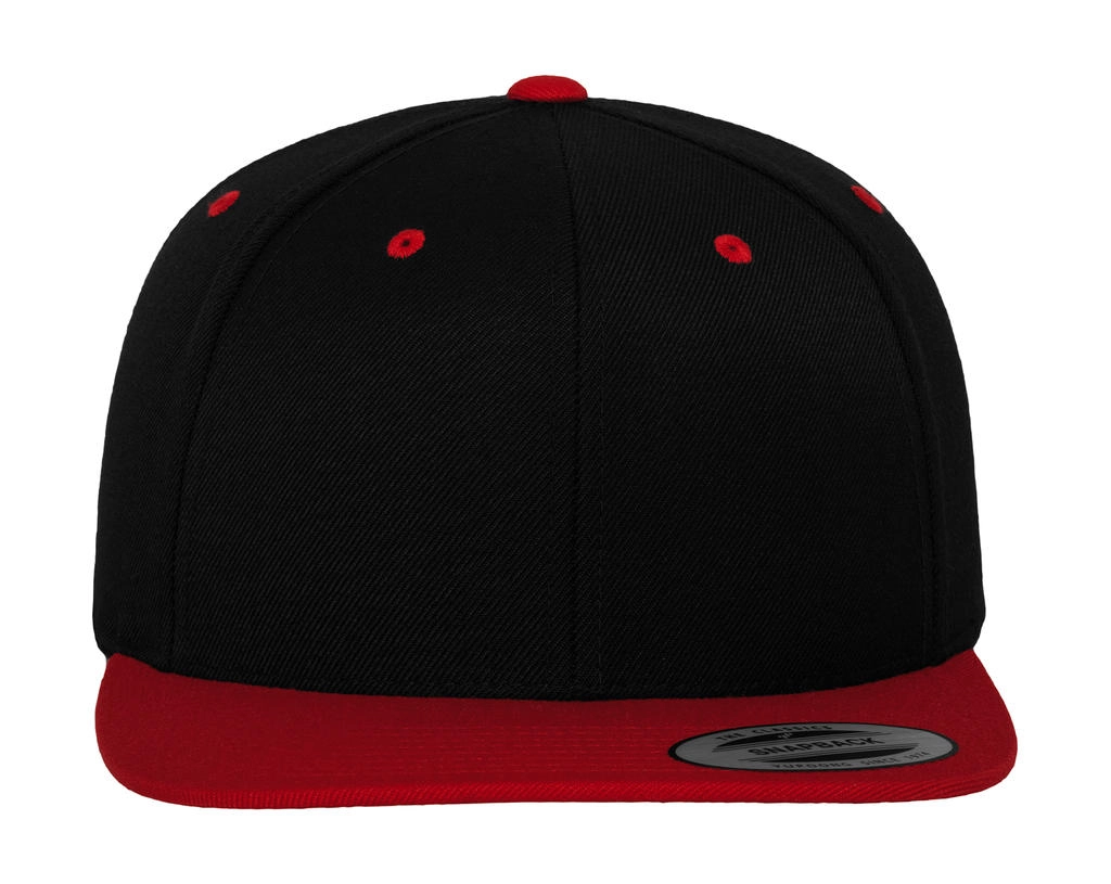 Classic Snapback 2-Tone Cap zum Besticken und Bedrucken in der Farbe Black/Red mit Ihren Logo, Schriftzug oder Motiv.