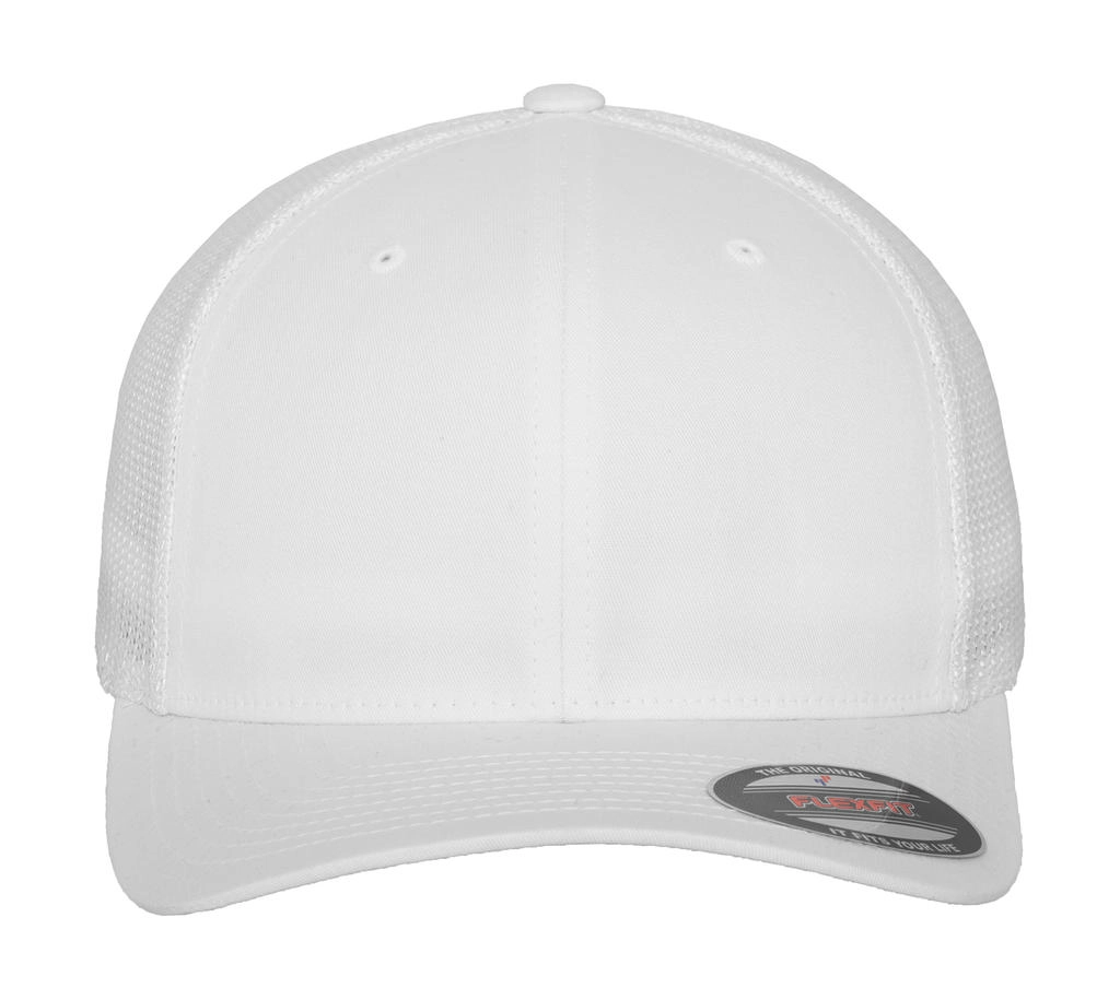 Mesh Cotton Twill Trucker Cap zum Besticken und Bedrucken in der Farbe White mit Ihren Logo, Schriftzug oder Motiv.