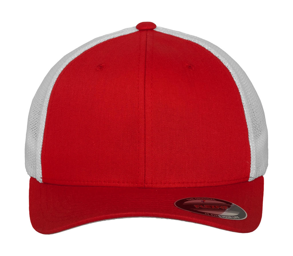Mesh Trucker 2-Tone Cap zum Besticken und Bedrucken in der Farbe Red/White mit Ihren Logo, Schriftzug oder Motiv.