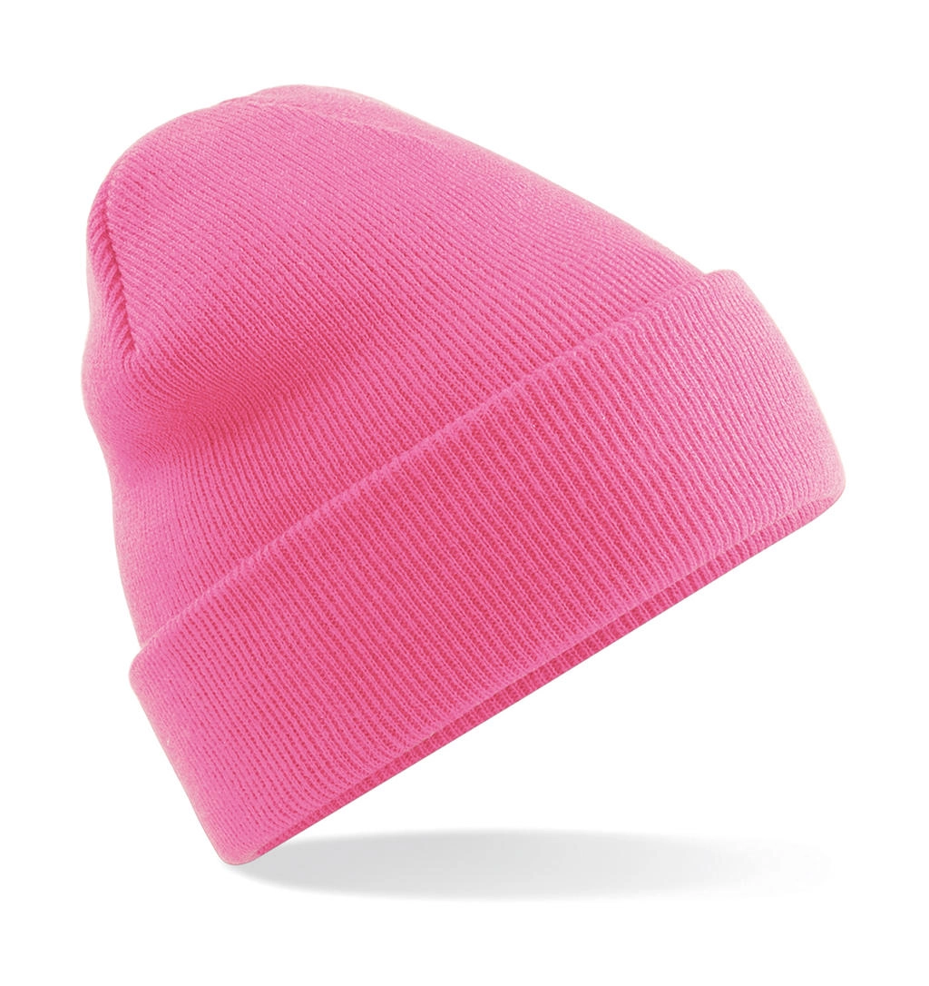 Original Cuffed Beanie zum Besticken und Bedrucken in der Farbe True Pink mit Ihren Logo, Schriftzug oder Motiv.
