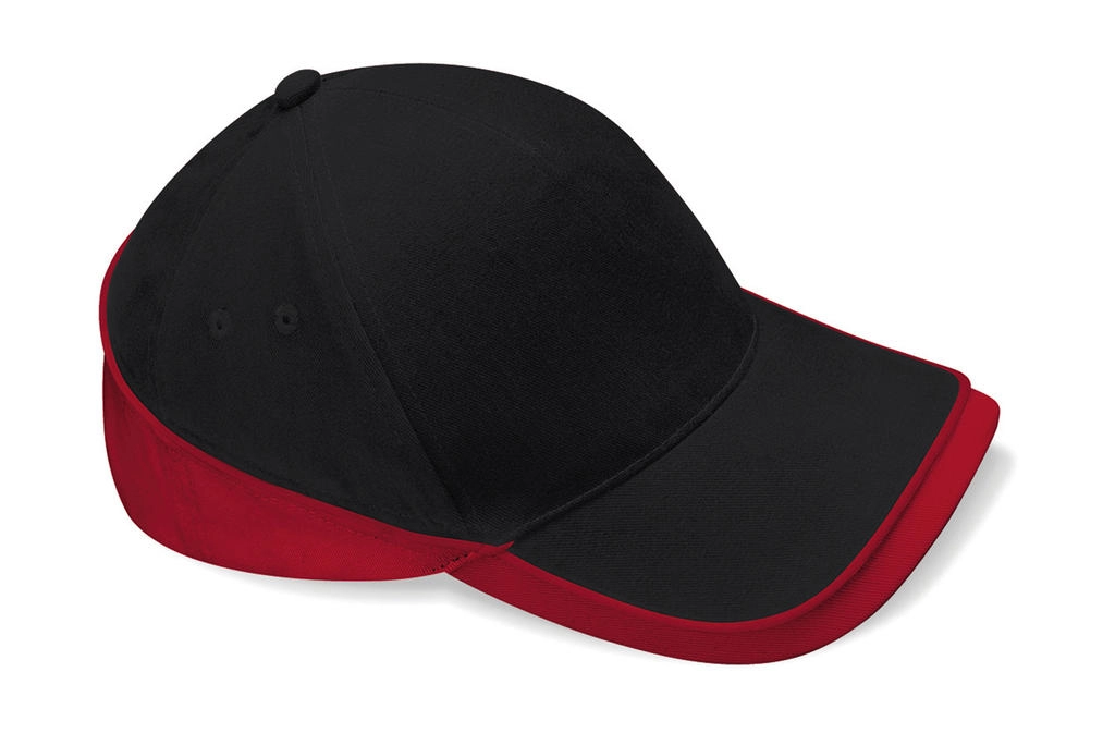 Teamwear Competition Cap zum Besticken und Bedrucken in der Farbe Black/Classic Red mit Ihren Logo, Schriftzug oder Motiv.
