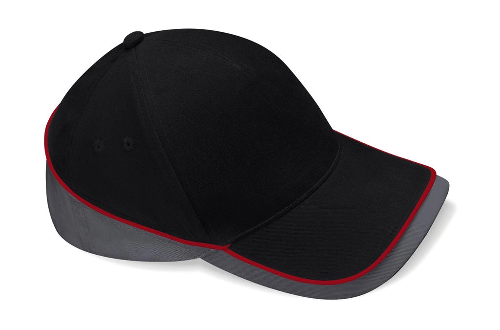 Teamwear Competition Cap zum Besticken und Bedrucken in der Farbe Black/Graphite Grey/Classic Red mit Ihren Logo, Schriftzug oder Motiv.