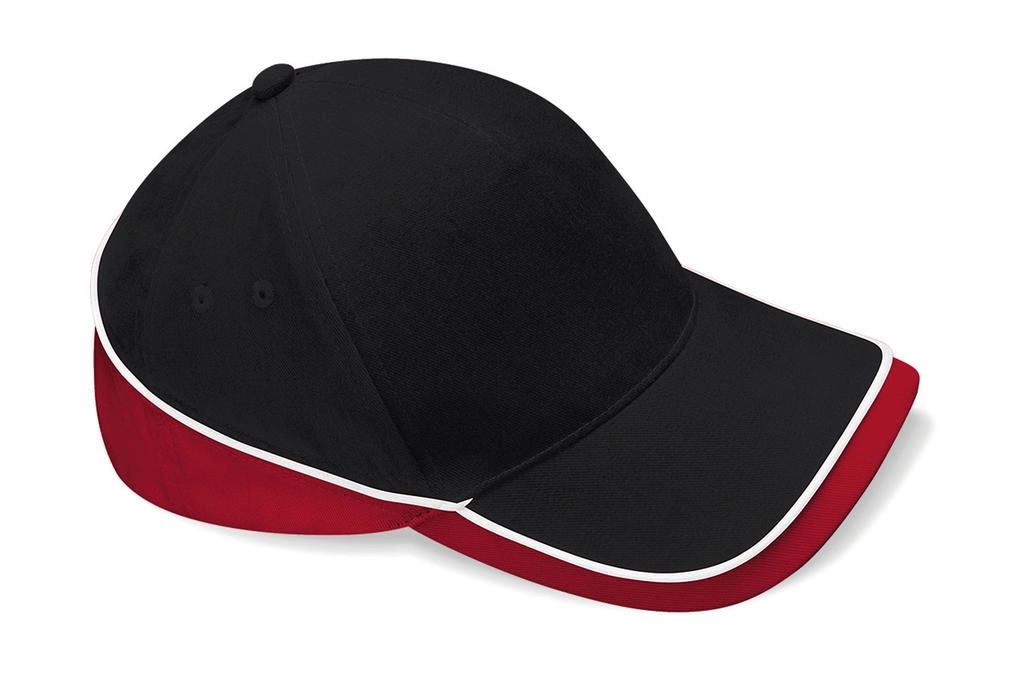 Teamwear Competition Cap zum Besticken und Bedrucken in der Farbe Black/Classic Red/White mit Ihren Logo, Schriftzug oder Motiv.
