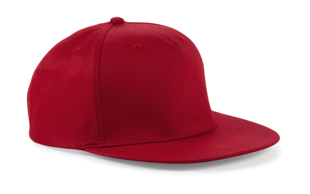 5 Panel Snapback Rapper Cap zum Besticken und Bedrucken in der Farbe Classic Red mit Ihren Logo, Schriftzug oder Motiv.