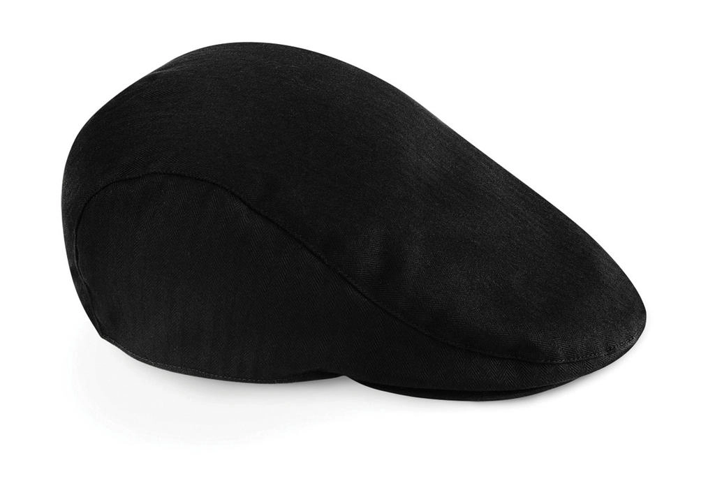 Vintage Flat Cap zum Besticken und Bedrucken in der Farbe Black mit Ihren Logo, Schriftzug oder Motiv.