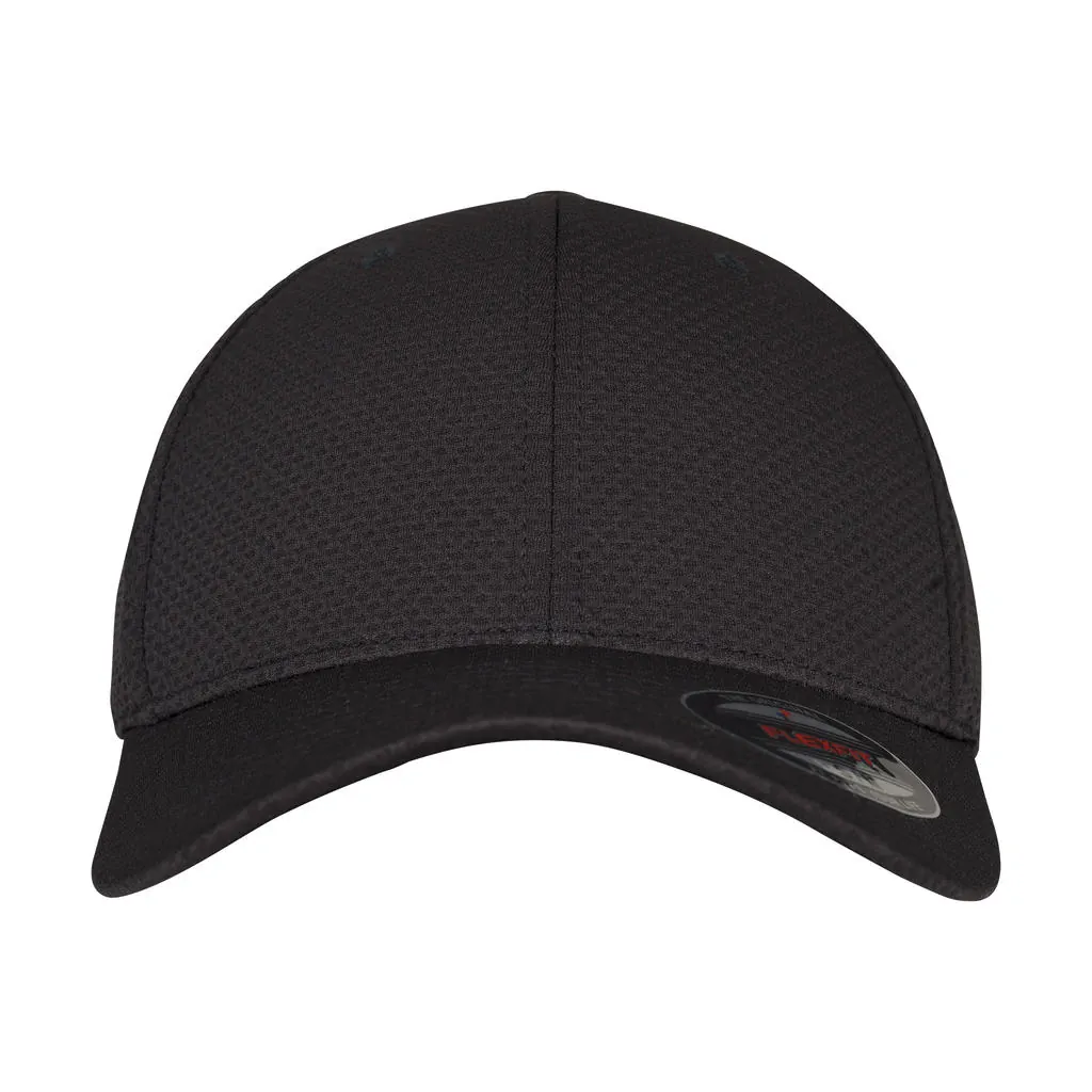 Flexfit 3D Hexagon Jersey Cap zum Besticken und Bedrucken in der Farbe Black mit Ihren Logo, Schriftzug oder Motiv.
