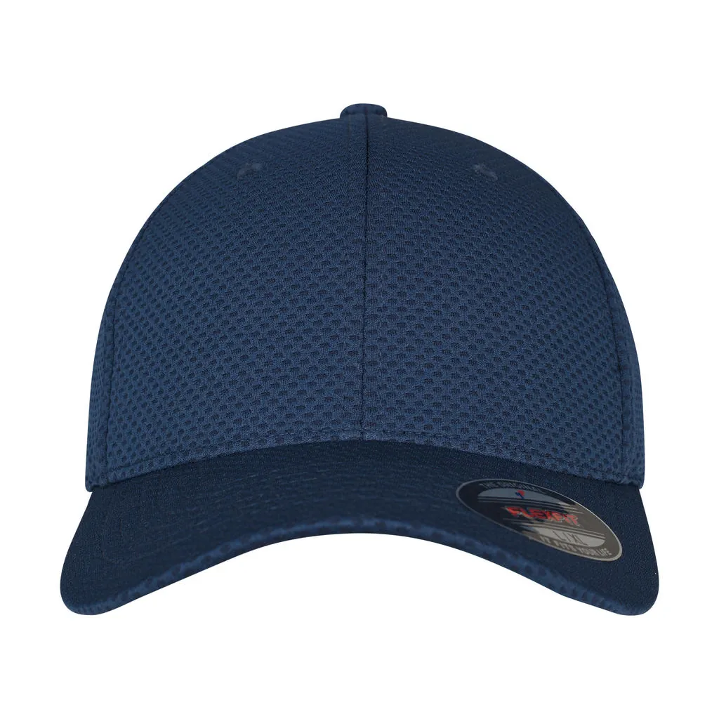 Flexfit 3D Hexagon Jersey Cap zum Besticken und Bedrucken in der Farbe Navy mit Ihren Logo, Schriftzug oder Motiv.