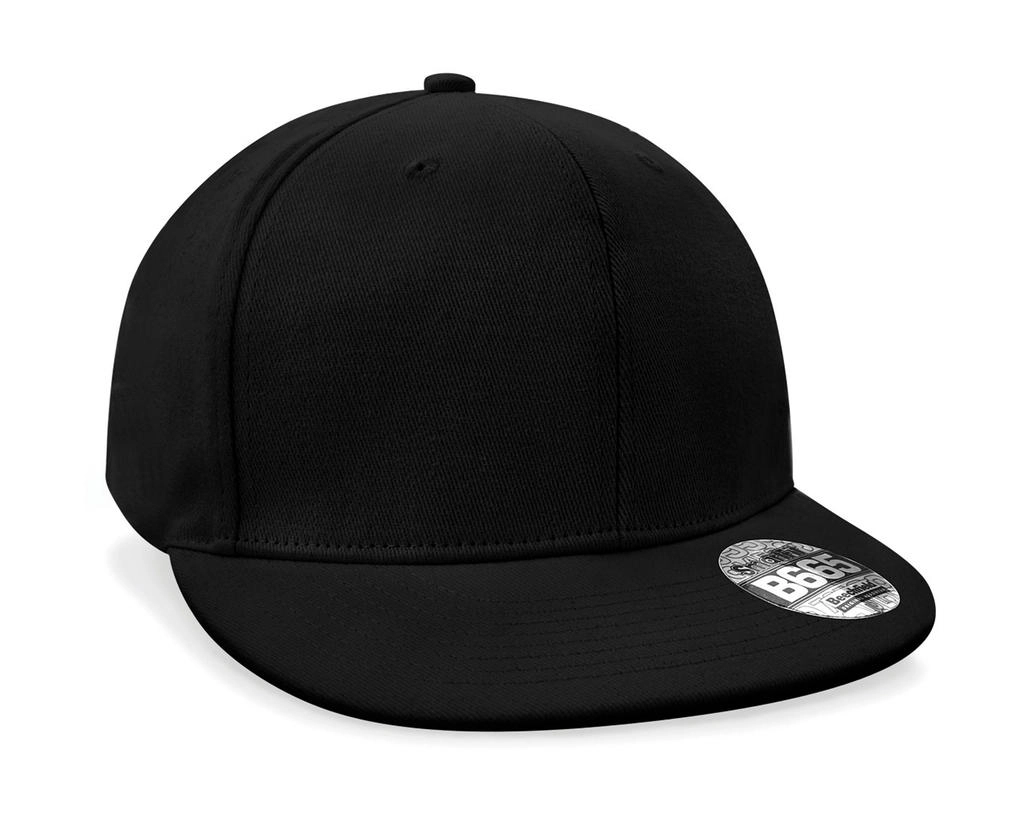 Pro-Stretch Flat Peak Cap zum Besticken und Bedrucken in der Farbe Black mit Ihren Logo, Schriftzug oder Motiv.