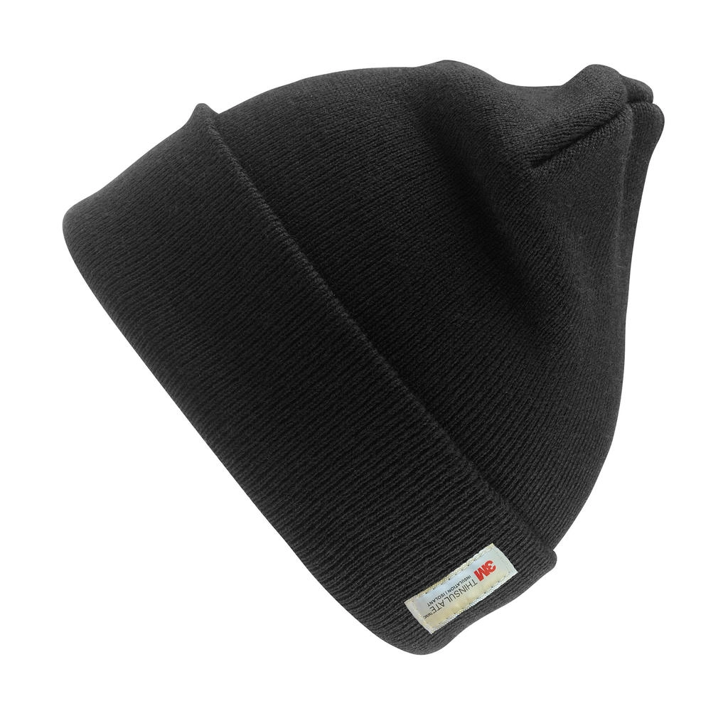 Heavyweight Thinsulate™ Woolly Ski Hat zum Besticken und Bedrucken in der Farbe Black mit Ihren Logo, Schriftzug oder Motiv.