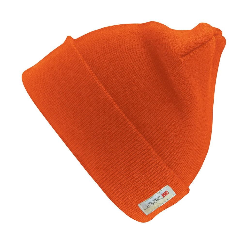 Heavyweight Thinsulate™ Woolly Ski Hat zum Besticken und Bedrucken in der Farbe Fluorescent Orange mit Ihren Logo, Schriftzug oder Motiv.