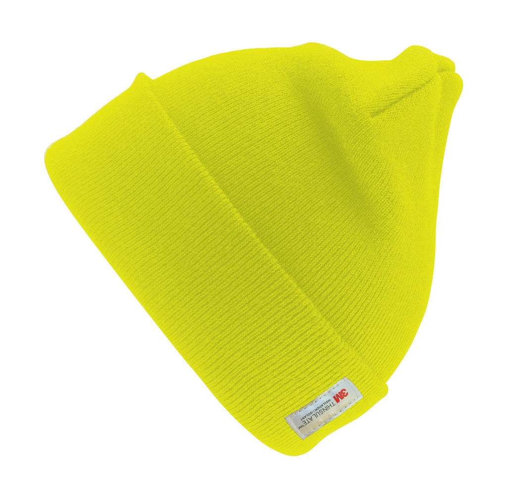 Heavyweight Thinsulate™ Woolly Ski Hat zum Besticken und Bedrucken in der Farbe Fluorescent Yellow mit Ihren Logo, Schriftzug oder Motiv.