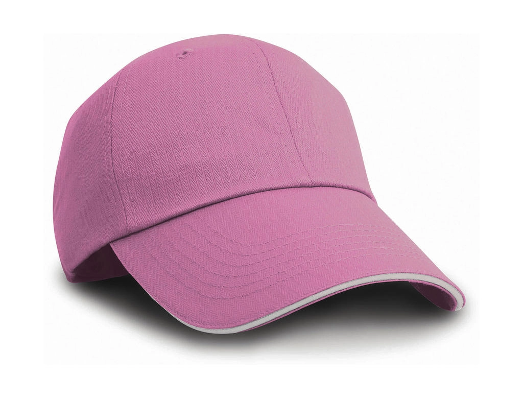 Herringbone Cap zum Besticken und Bedrucken in der Farbe Pink/White mit Ihren Logo, Schriftzug oder Motiv.