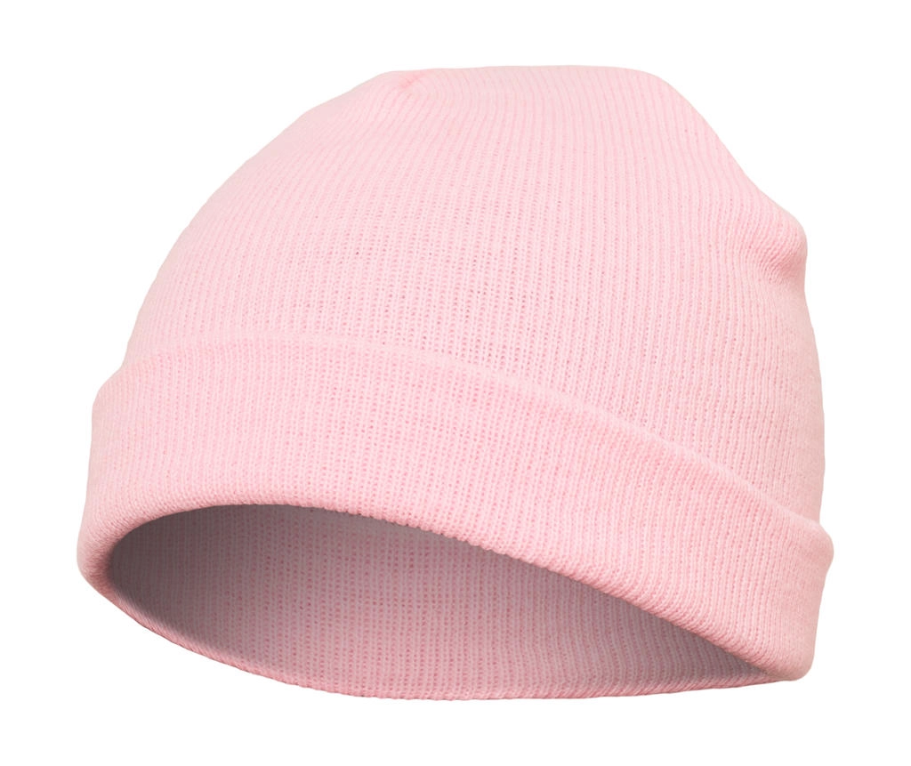 Knit Beanie zum Besticken und Bedrucken in der Farbe Baby Pink mit Ihren Logo, Schriftzug oder Motiv.