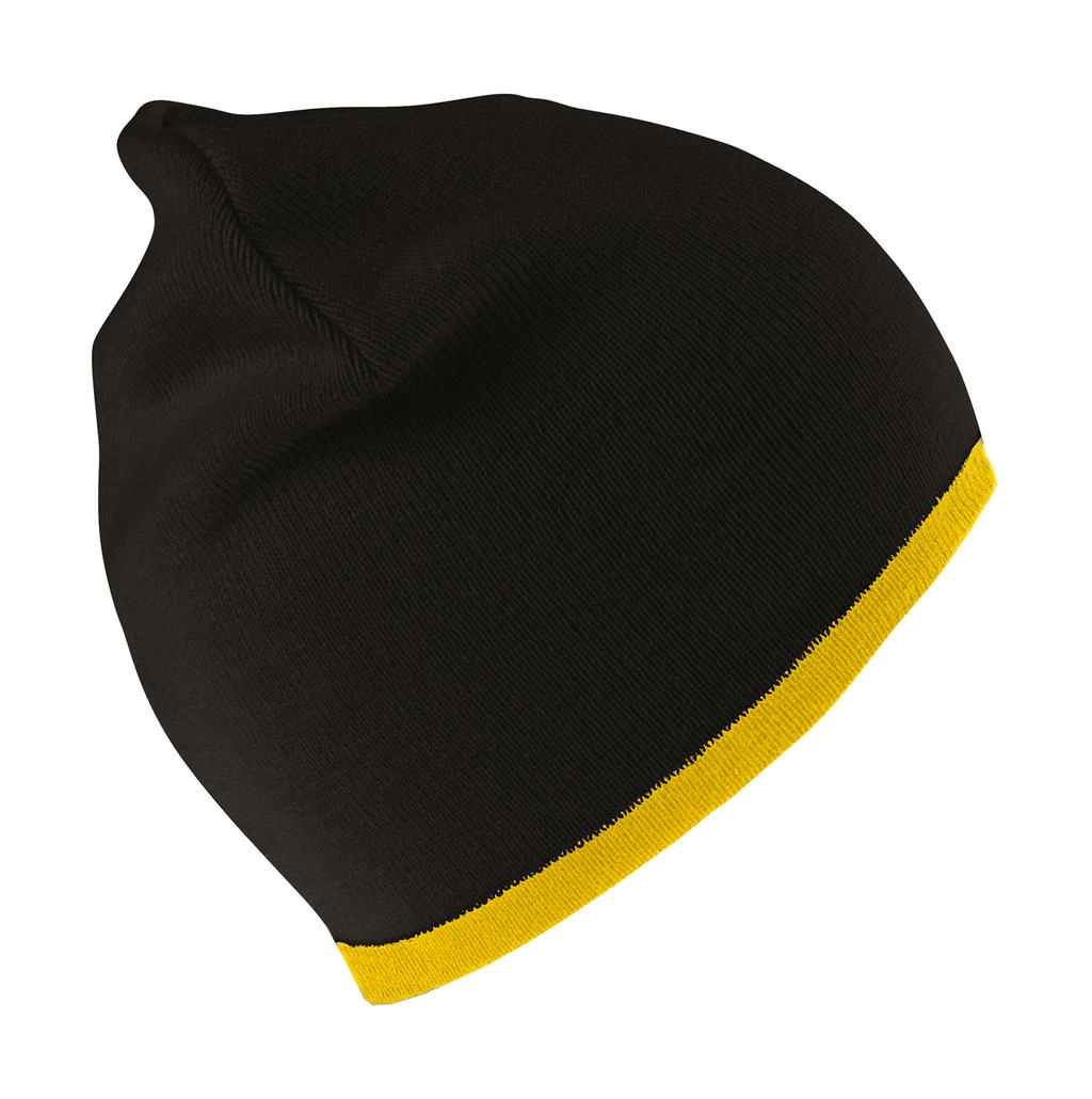 Reversible Fashion Fit Hat zum Besticken und Bedrucken in der Farbe Black/Yellow mit Ihren Logo, Schriftzug oder Motiv.
