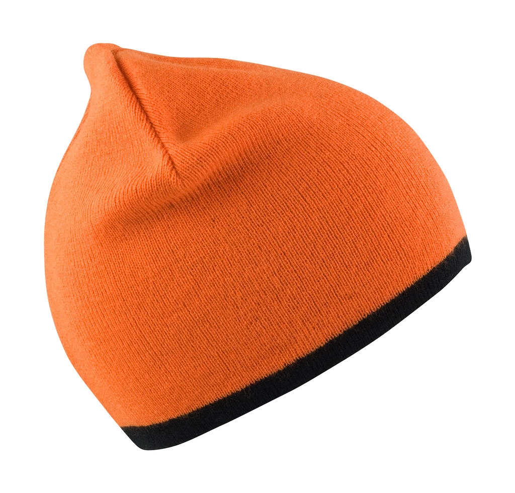 Reversible Fashion Fit Hat zum Besticken und Bedrucken in der Farbe Bright Orange/Black mit Ihren Logo, Schriftzug oder Motiv.