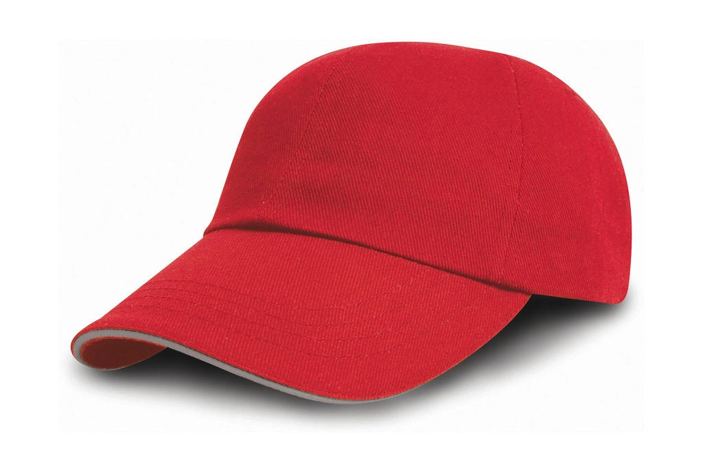 Brushed Cotton Drill Cap zum Besticken und Bedrucken in der Farbe Red/Putty mit Ihren Logo, Schriftzug oder Motiv.