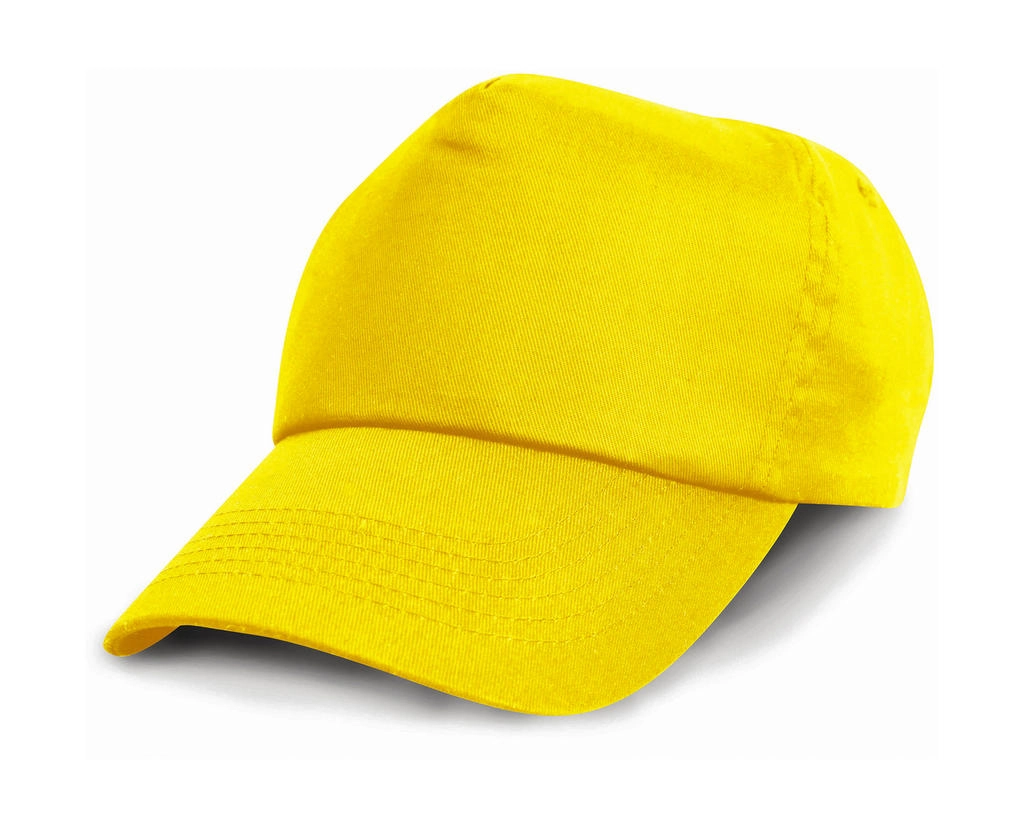 Kids Baseball Cap zum Besticken und Bedrucken in der Farbe Yellow mit Ihren Logo, Schriftzug oder Motiv.