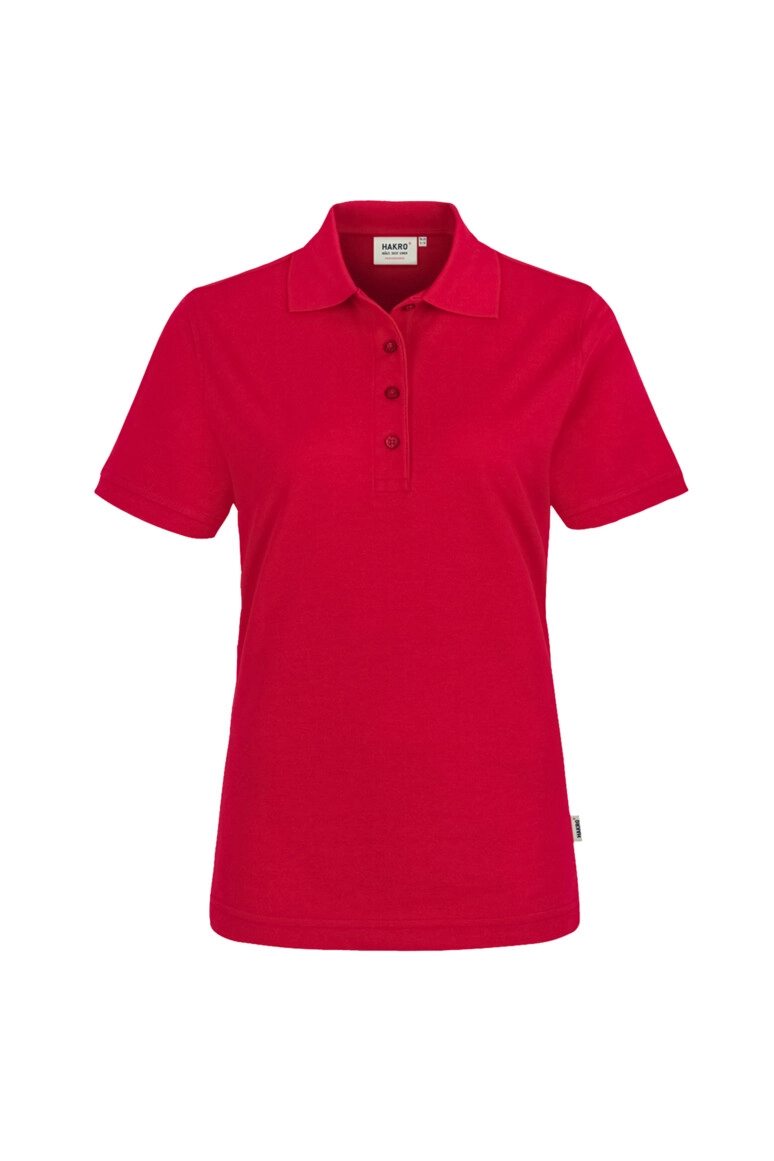 HAKRO Damen Poloshirt MIKRALINAR® ECO zum Besticken und Bedrucken in der Farbe Rot mit Ihren Logo, Schriftzug oder Motiv.