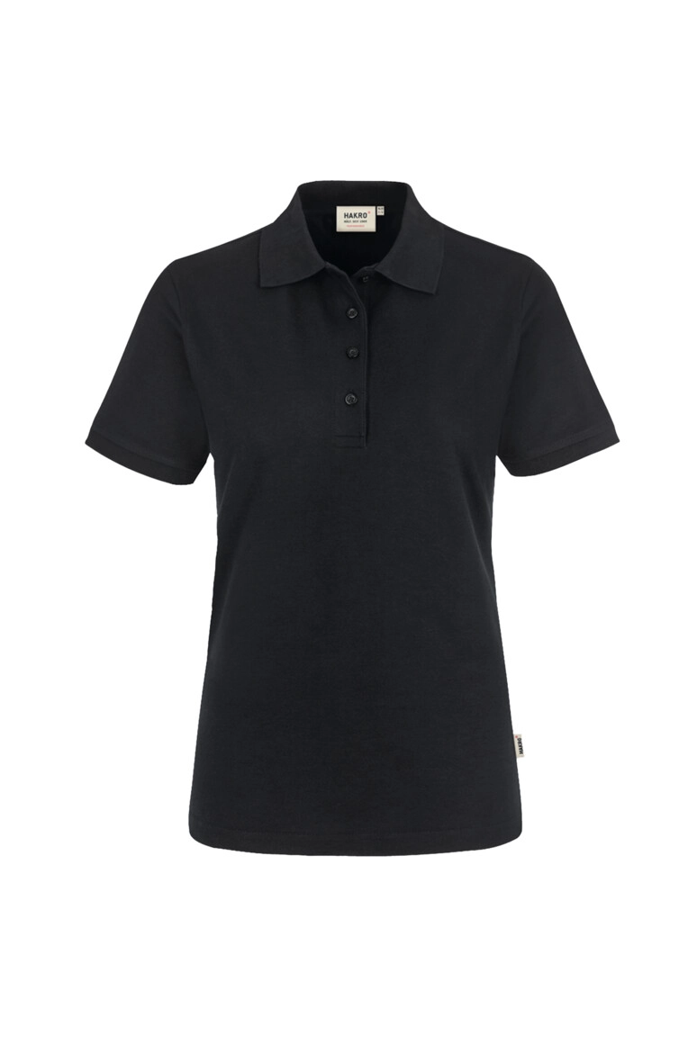 HAKRO Damen Poloshirt MIKRALINAR® ECO zum Besticken und Bedrucken in der Farbe Schwarz mit Ihren Logo, Schriftzug oder Motiv.