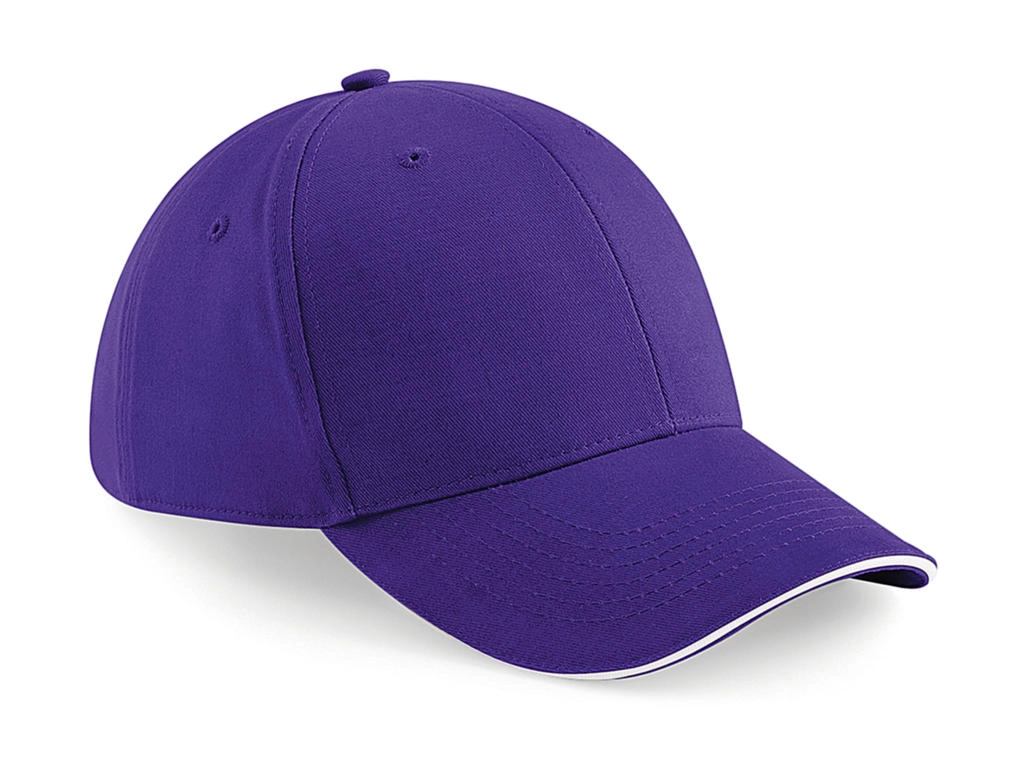 Athleisure 6 Panel Cap zum Besticken und Bedrucken in der Farbe Purple/White mit Ihren Logo, Schriftzug oder Motiv.