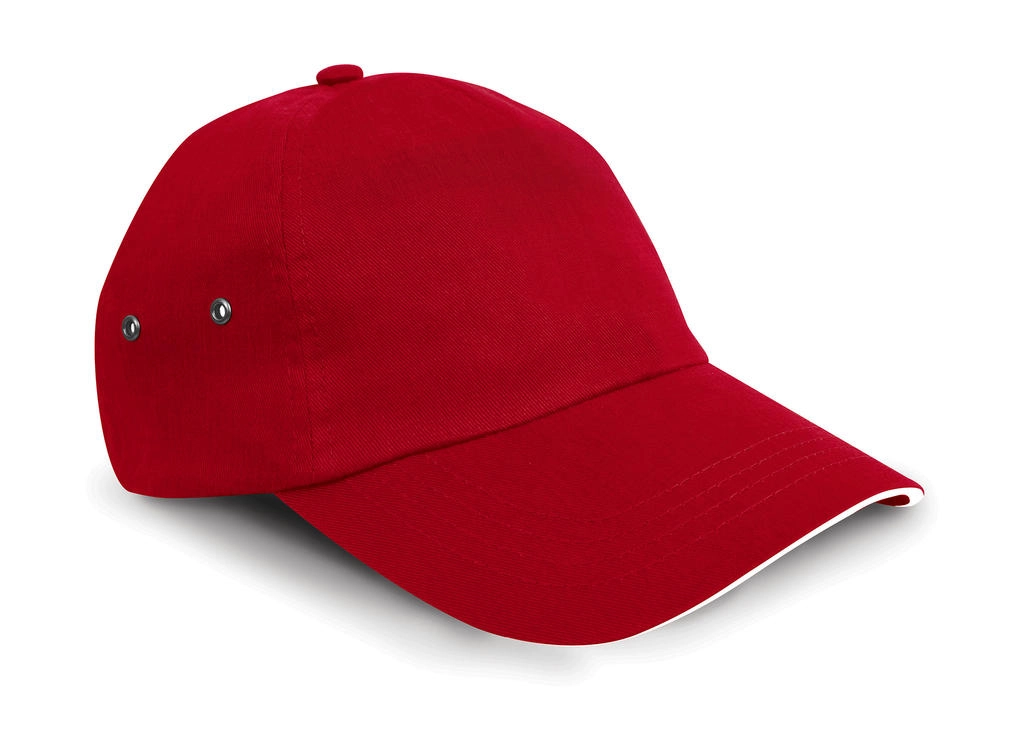 Plush Sandwich Cap zum Besticken und Bedrucken in der Farbe Red/White mit Ihren Logo, Schriftzug oder Motiv.