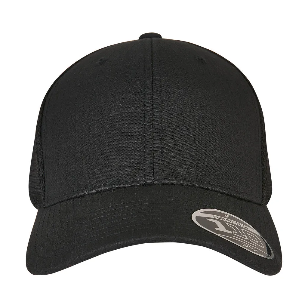 110 Flexfit Ripstop Mesh Cap zum Besticken und Bedrucken in der Farbe Black mit Ihren Logo, Schriftzug oder Motiv.