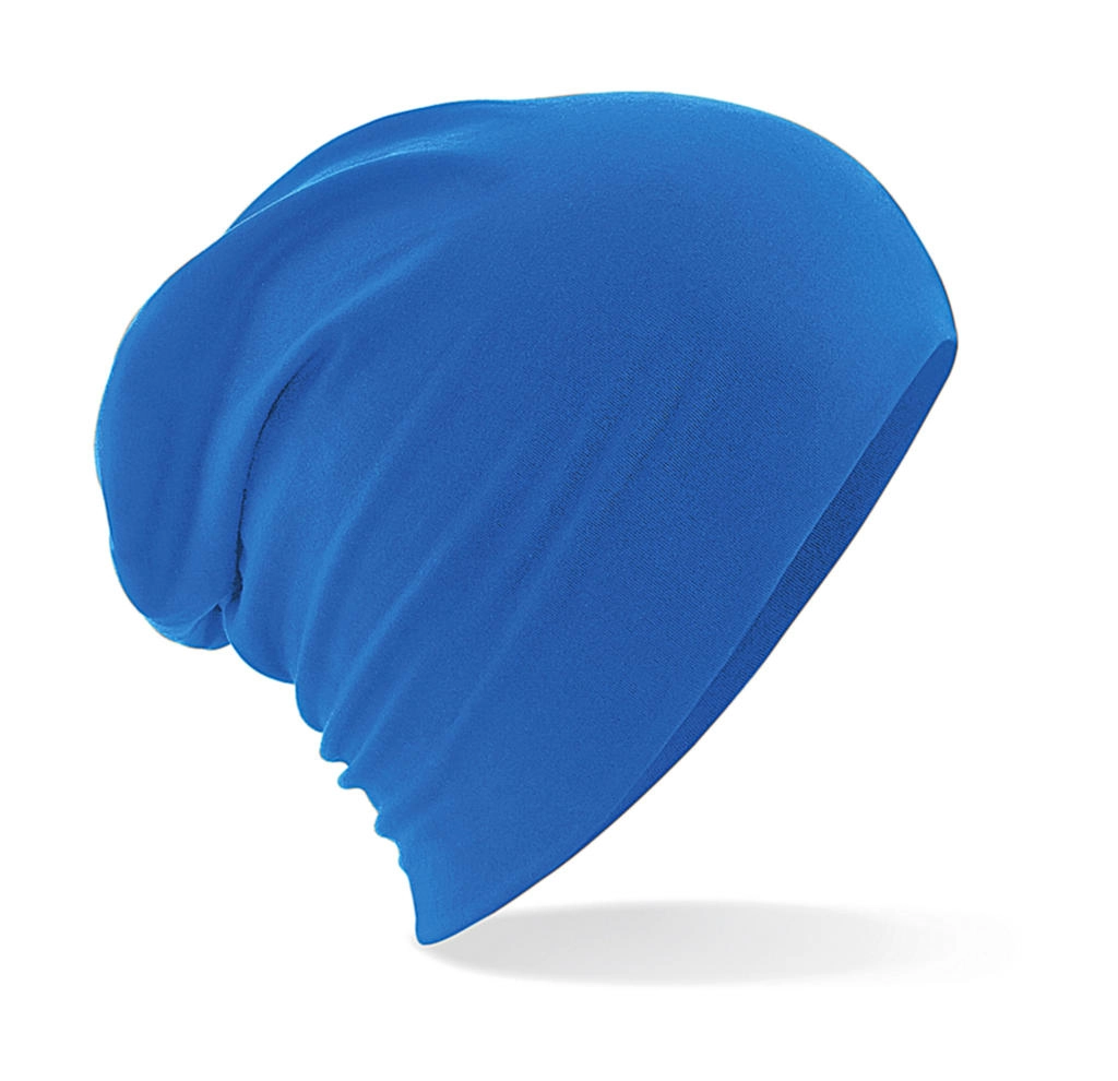 Hemsedal Cotton Slouch Beanie zum Besticken und Bedrucken in der Farbe Sapphire Blue mit Ihren Logo, Schriftzug oder Motiv.