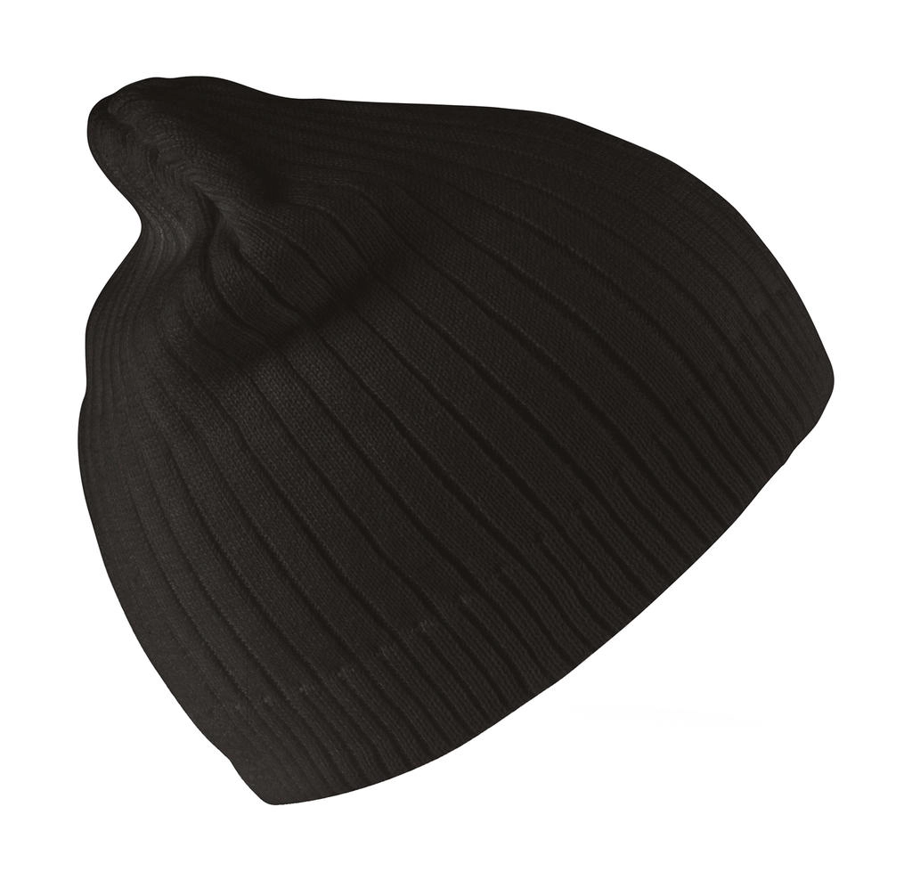 Delux Double Knit Cotton Beanie Hat zum Besticken und Bedrucken in der Farbe Black mit Ihren Logo, Schriftzug oder Motiv.