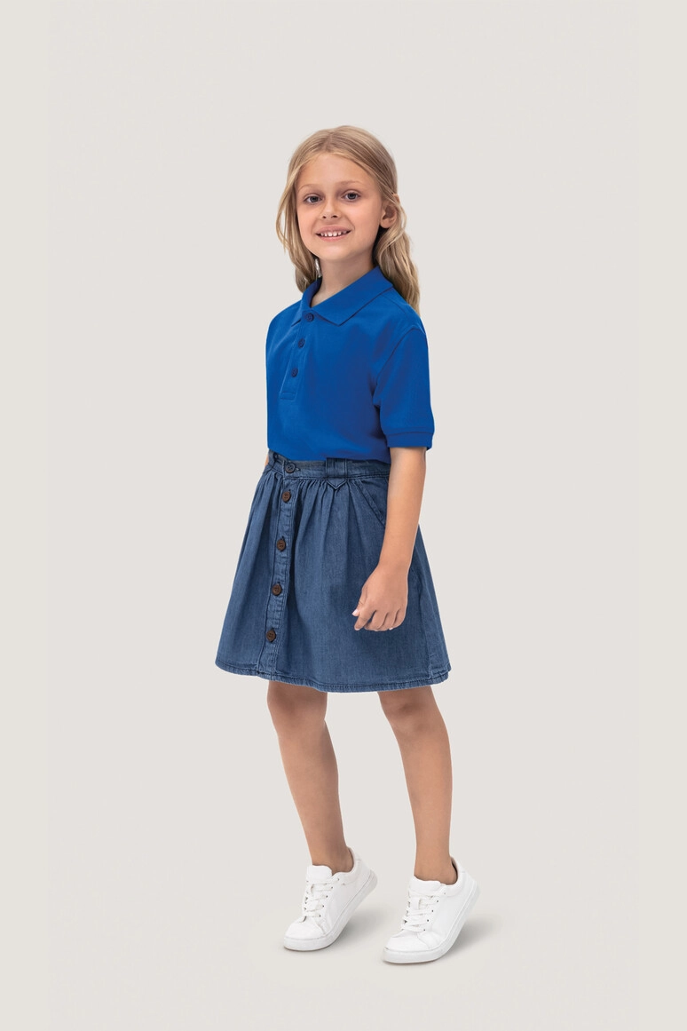 HAKRO Kinder Poloshirt Classic zum Besticken und Bedrucken in der Farbe Royalblau mit Ihren Logo, Schriftzug oder Motiv.