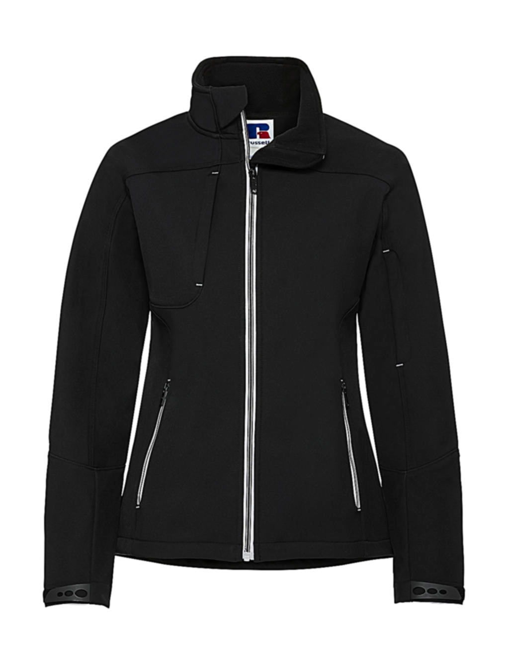 Ladies` Bionic Softshell Jacket zum Besticken und Bedrucken in der Farbe Black mit Ihren Logo, Schriftzug oder Motiv.
