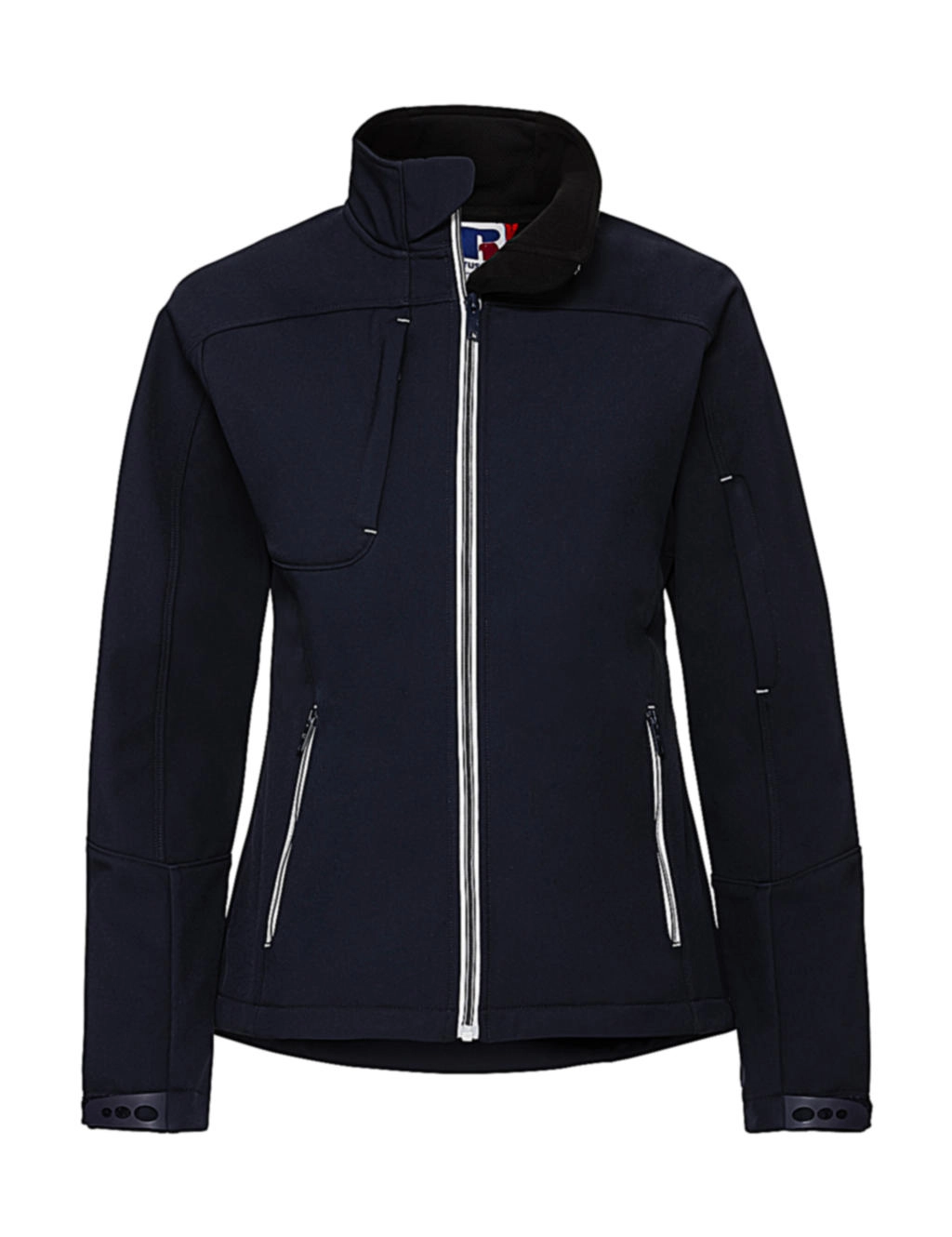 Ladies` Bionic Softshell Jacket zum Besticken und Bedrucken in der Farbe French Navy mit Ihren Logo, Schriftzug oder Motiv.