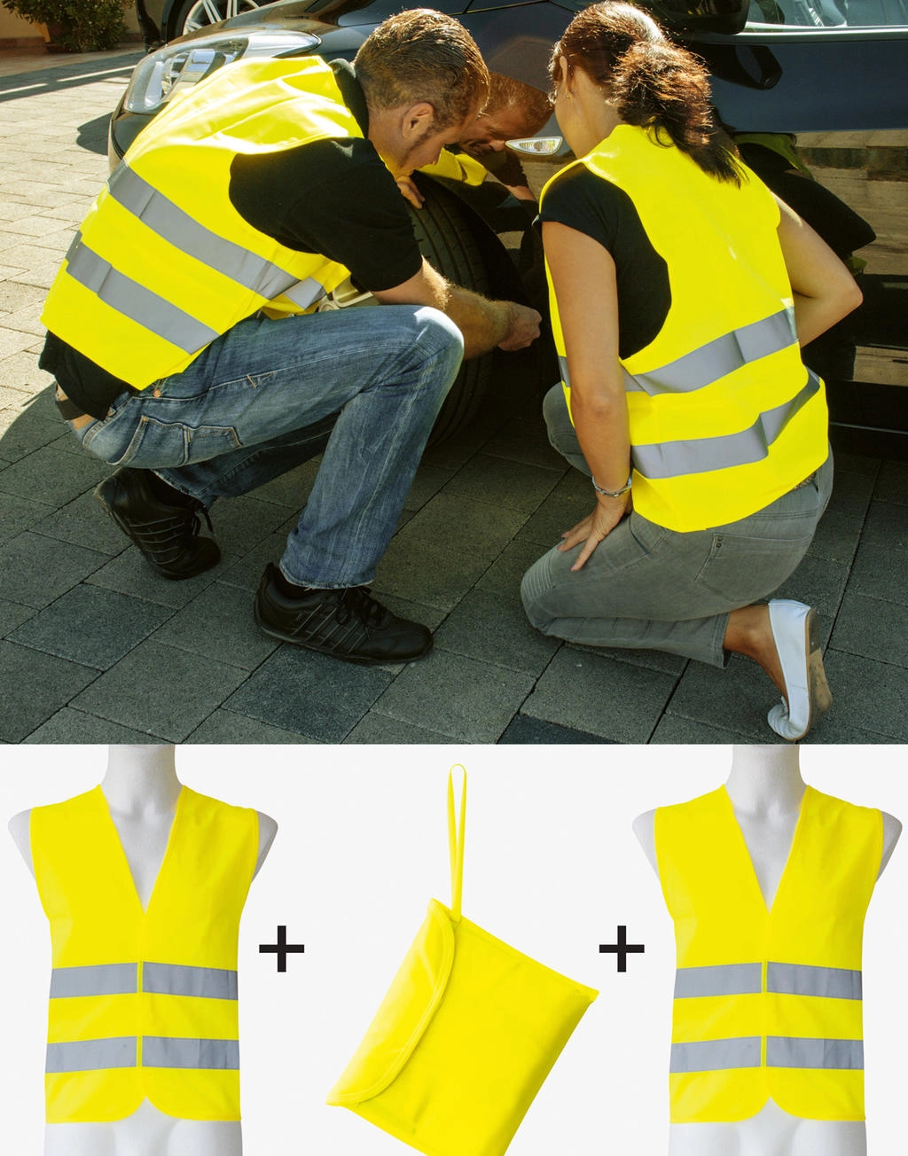 Basic Safety-Vest Duo-Pack zum Besticken und Bedrucken mit Ihren Logo, Schriftzug oder Motiv.