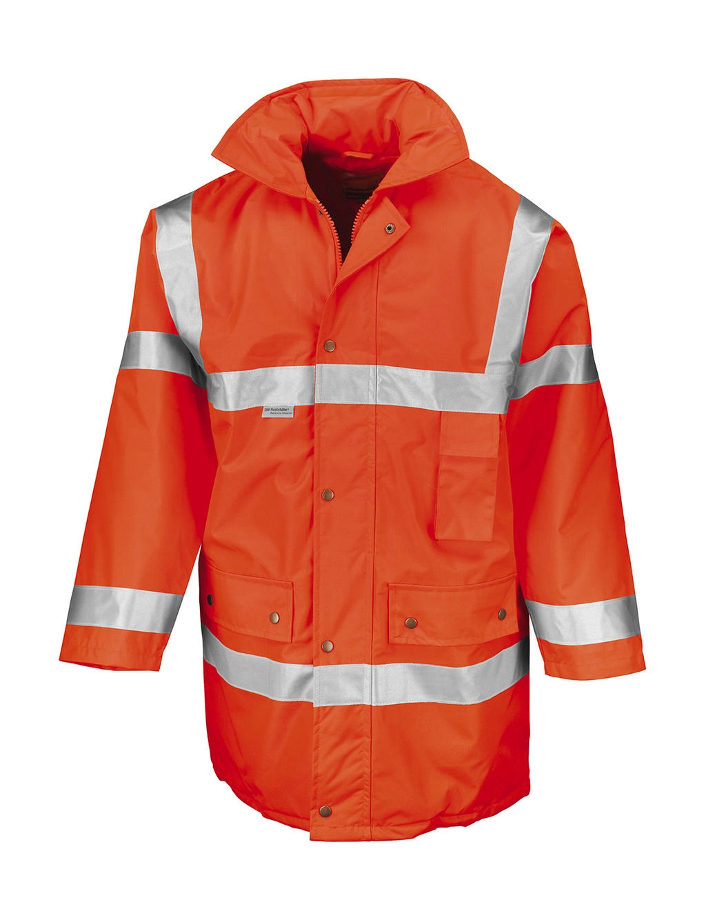 Safety Jacket zum Besticken und Bedrucken in der Farbe Fluorescent Orange mit Ihren Logo, Schriftzug oder Motiv.