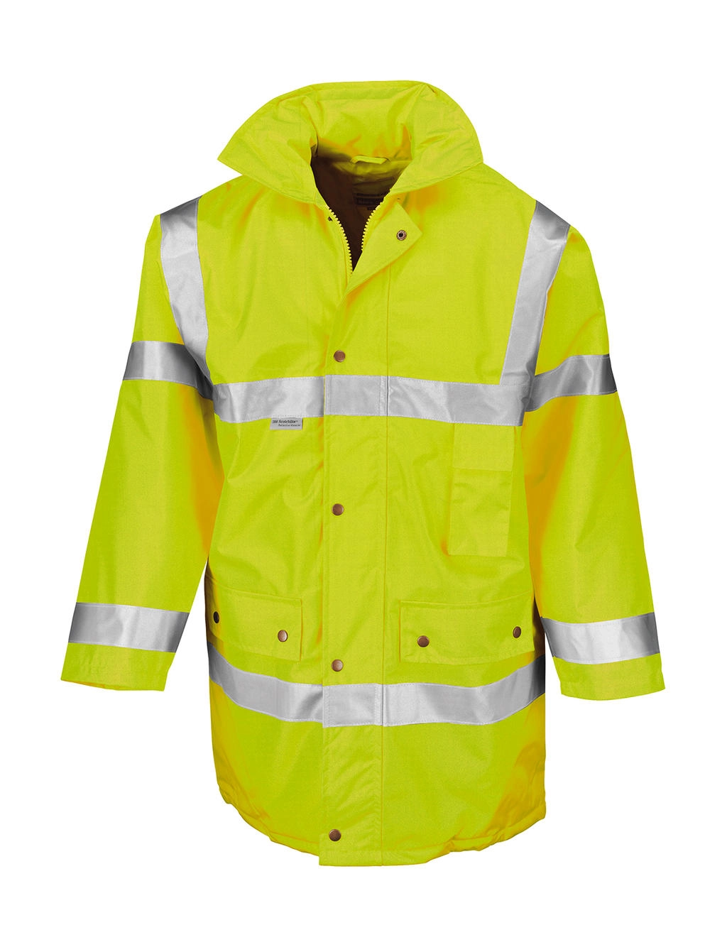 Safety Jacket zum Besticken und Bedrucken in der Farbe  Fluorescent Yellow mit Ihren Logo, Schriftzug oder Motiv.