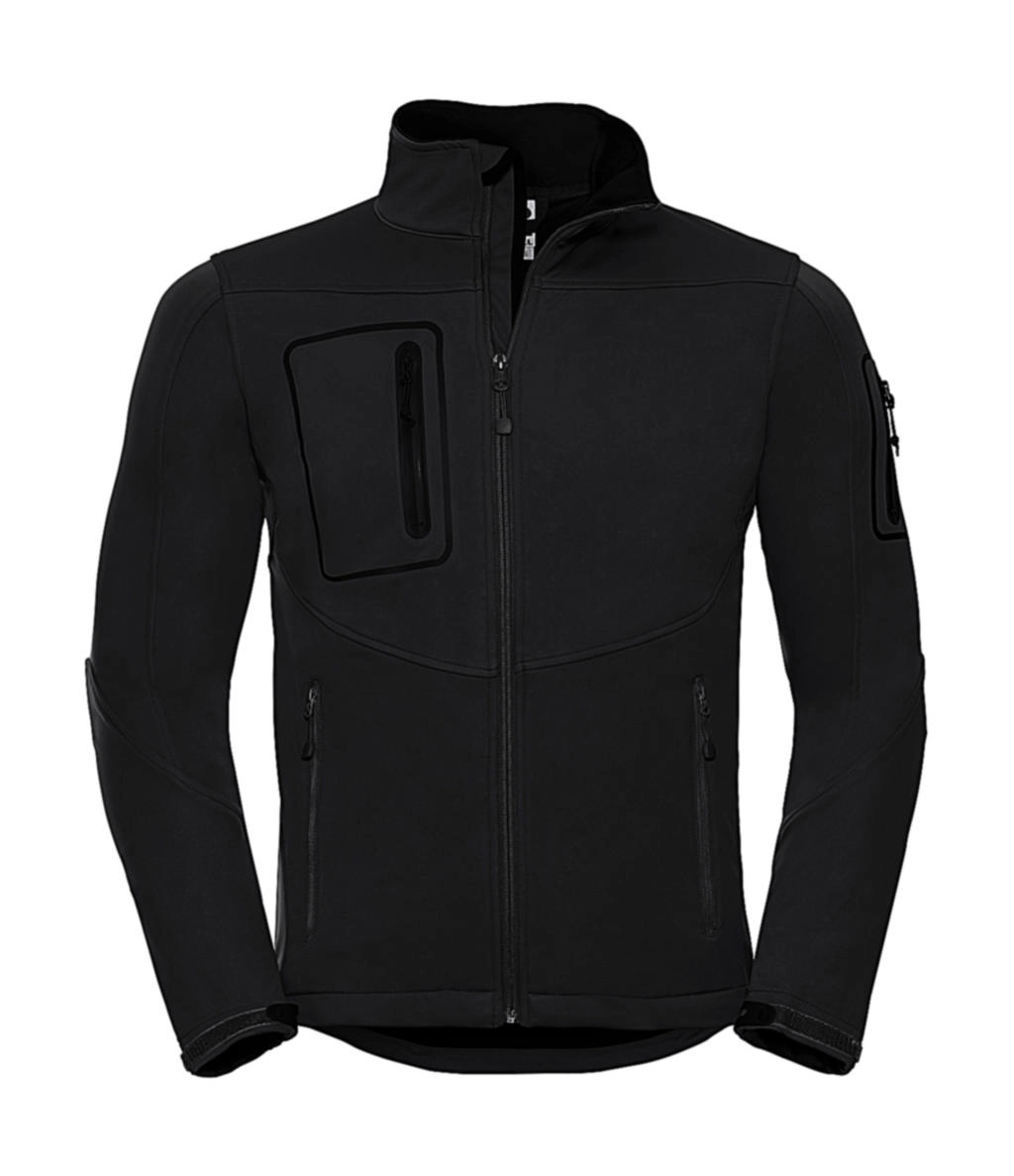 Men`s Sportshell 5000 Jacket zum Besticken und Bedrucken in der Farbe Black mit Ihren Logo, Schriftzug oder Motiv.