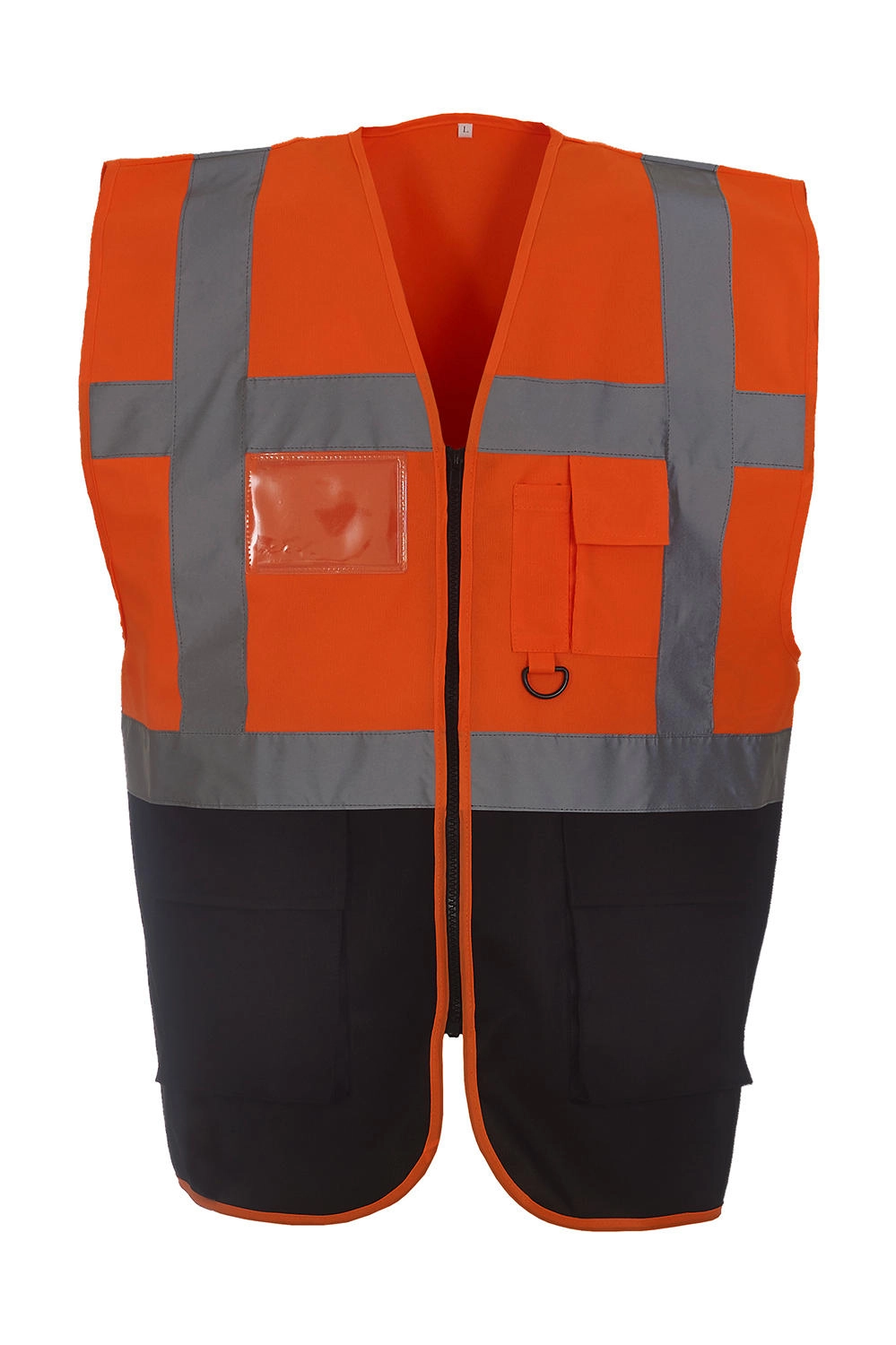 Fluo Executive Waistcoat zum Besticken und Bedrucken in der Farbe Fluo Orange/Navy mit Ihren Logo, Schriftzug oder Motiv.