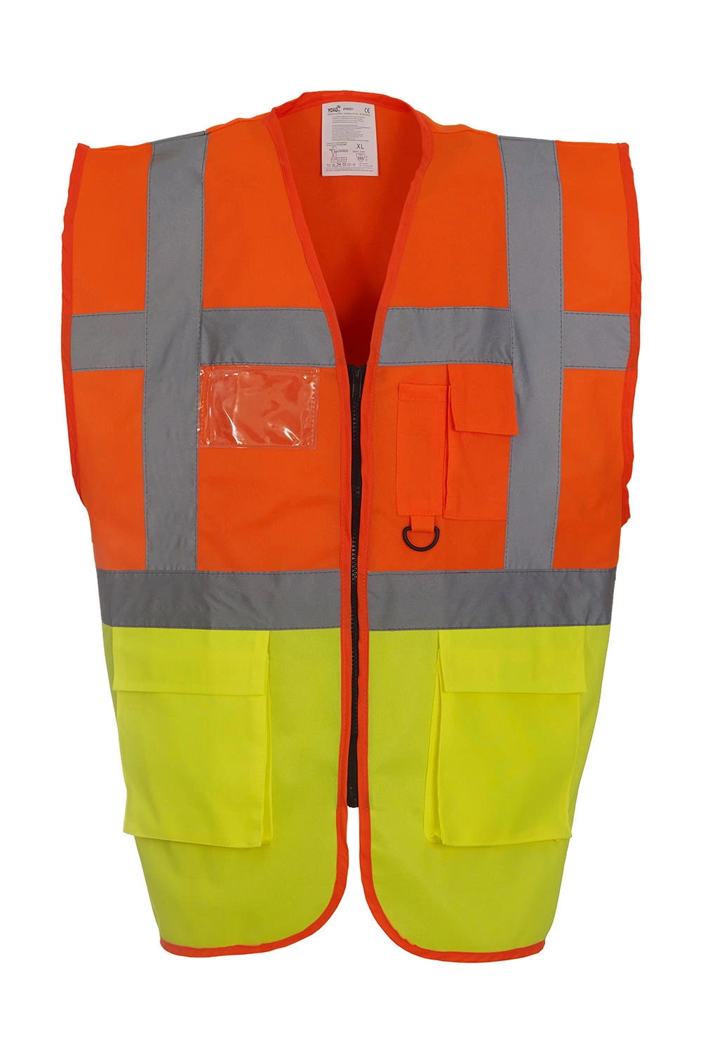 Fluo Executive Waistcoat zum Besticken und Bedrucken in der Farbe Fluo Orange/Fluo Yellow mit Ihren Logo, Schriftzug oder Motiv.
