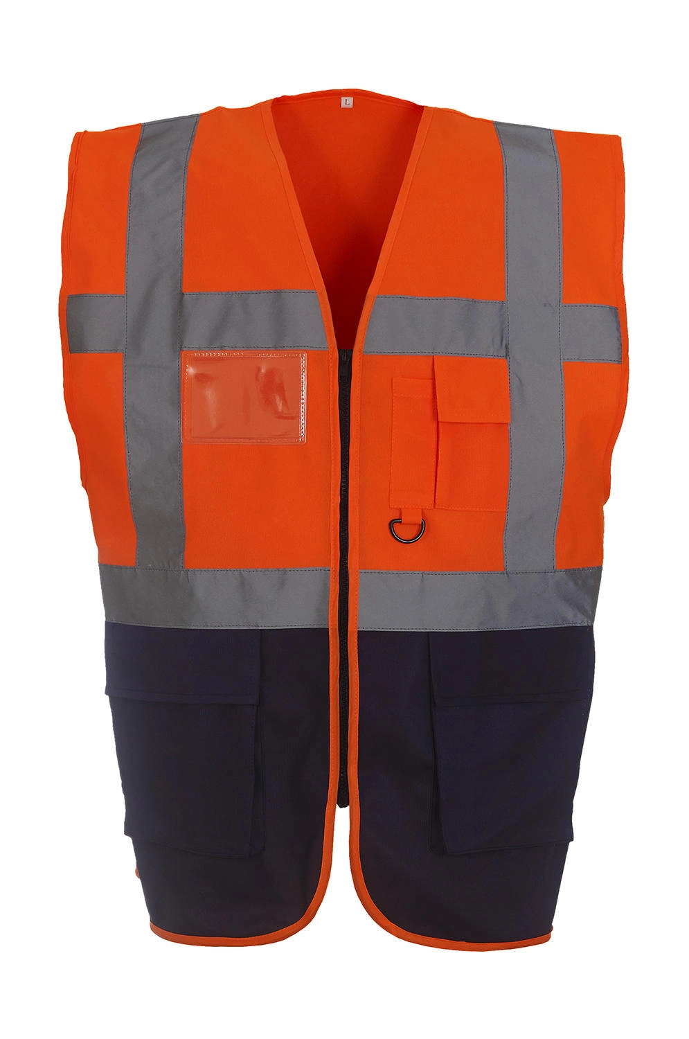 Fluo Executive Waistcoat zum Besticken und Bedrucken in der Farbe Fluo Orange/Black mit Ihren Logo, Schriftzug oder Motiv.