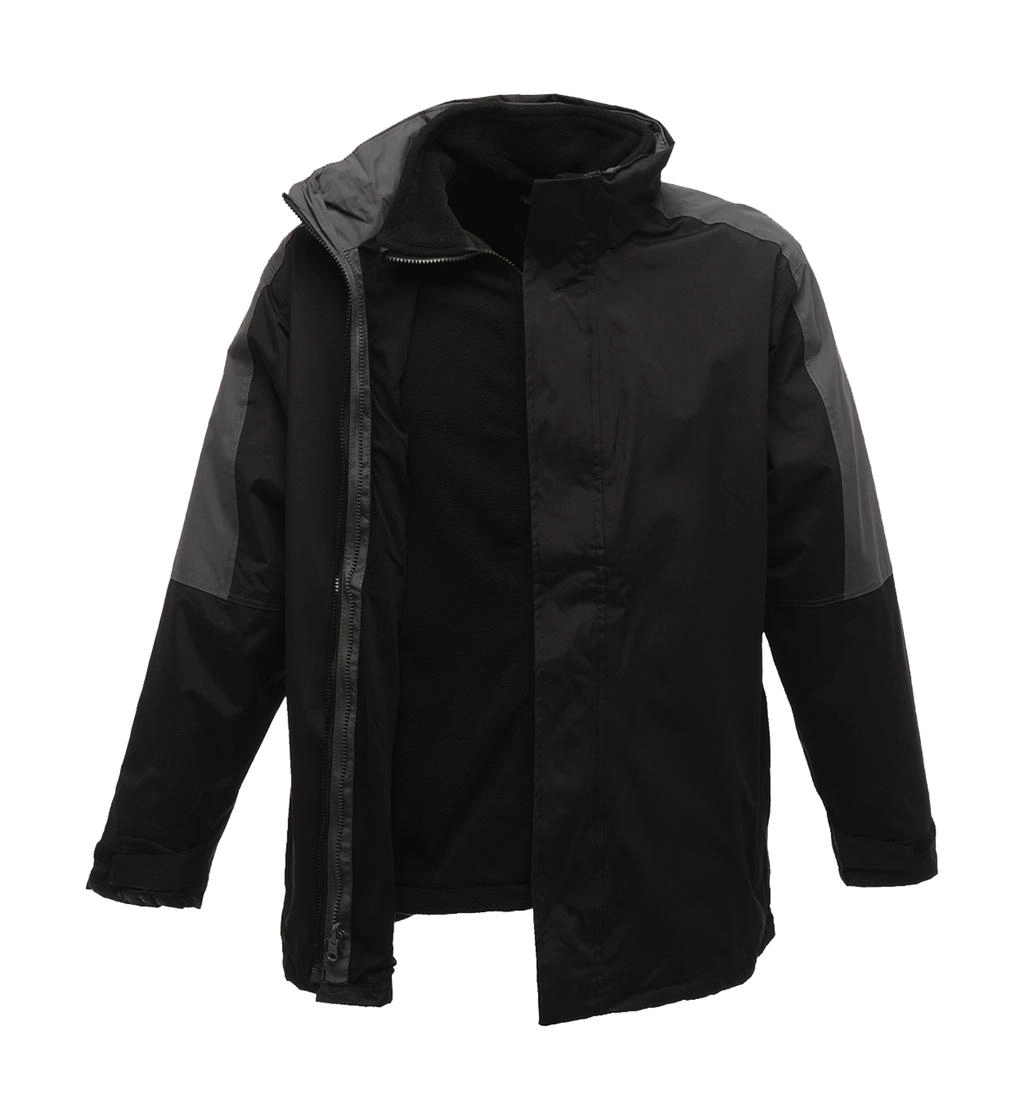 Defender III 3-In-1 Jacket zum Besticken und Bedrucken in der Farbe Black/Seal Grey mit Ihren Logo, Schriftzug oder Motiv.