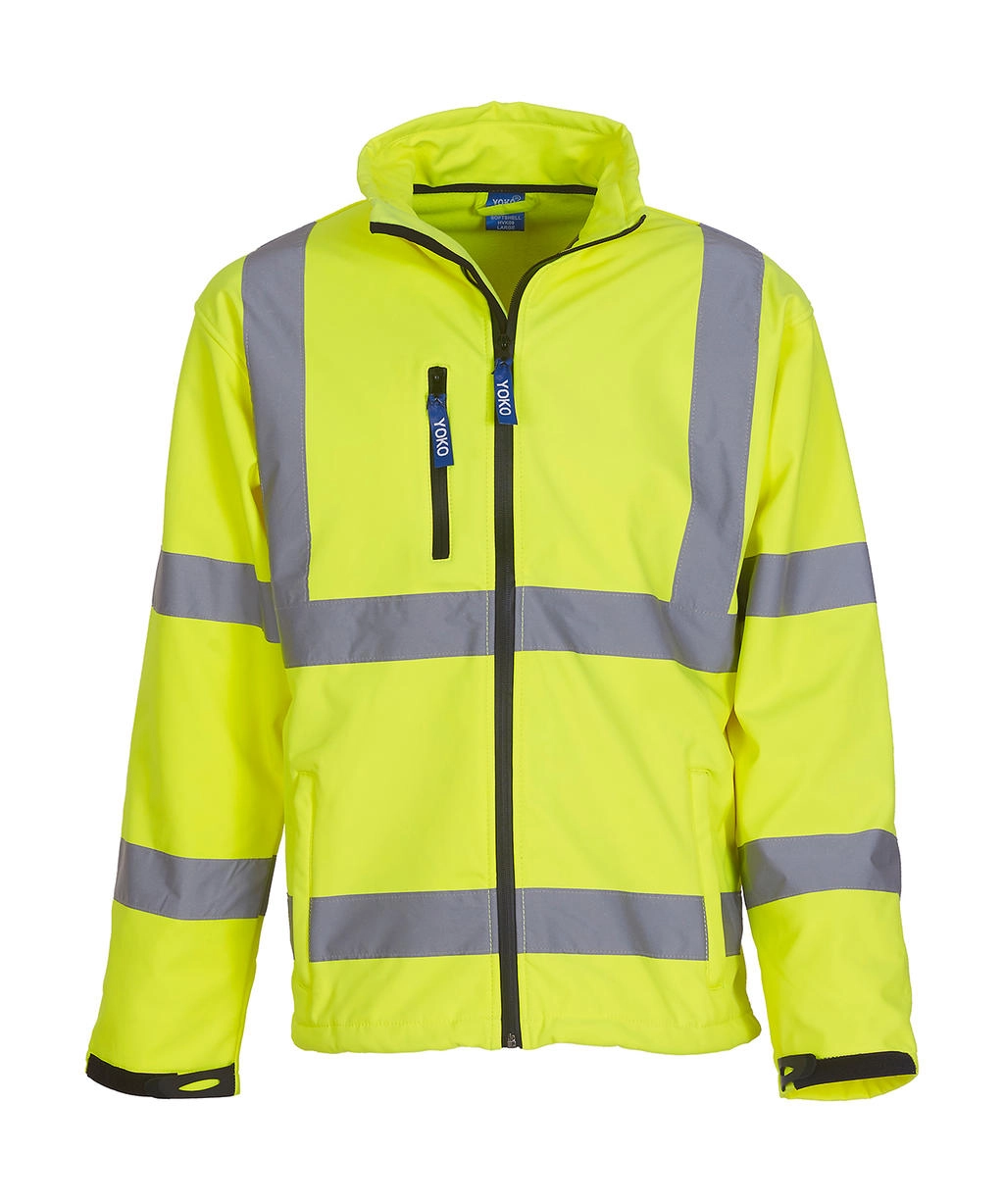 Fluo Softshell Jacket zum Besticken und Bedrucken in der Farbe Fluo Yellow mit Ihren Logo, Schriftzug oder Motiv.