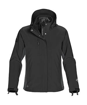 Ladies` Atmosphere 3-in-1 Jacket zum Besticken und Bedrucken in der Farbe Black/Granite mit Ihren Logo, Schriftzug oder Motiv.