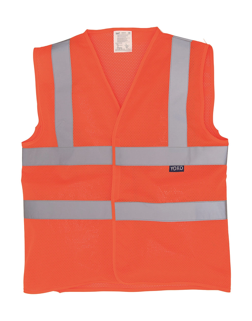 Fluo Open Mesh Waistcoat zum Besticken und Bedrucken in der Farbe Fluo Orange mit Ihren Logo, Schriftzug oder Motiv.
