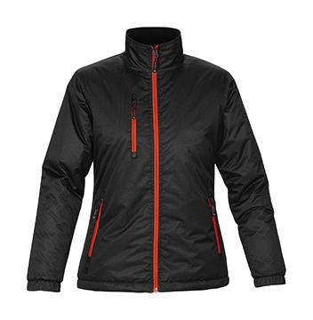 Ladies` Axis Jacket zum Besticken und Bedrucken in der Farbe Black/Orange mit Ihren Logo, Schriftzug oder Motiv.