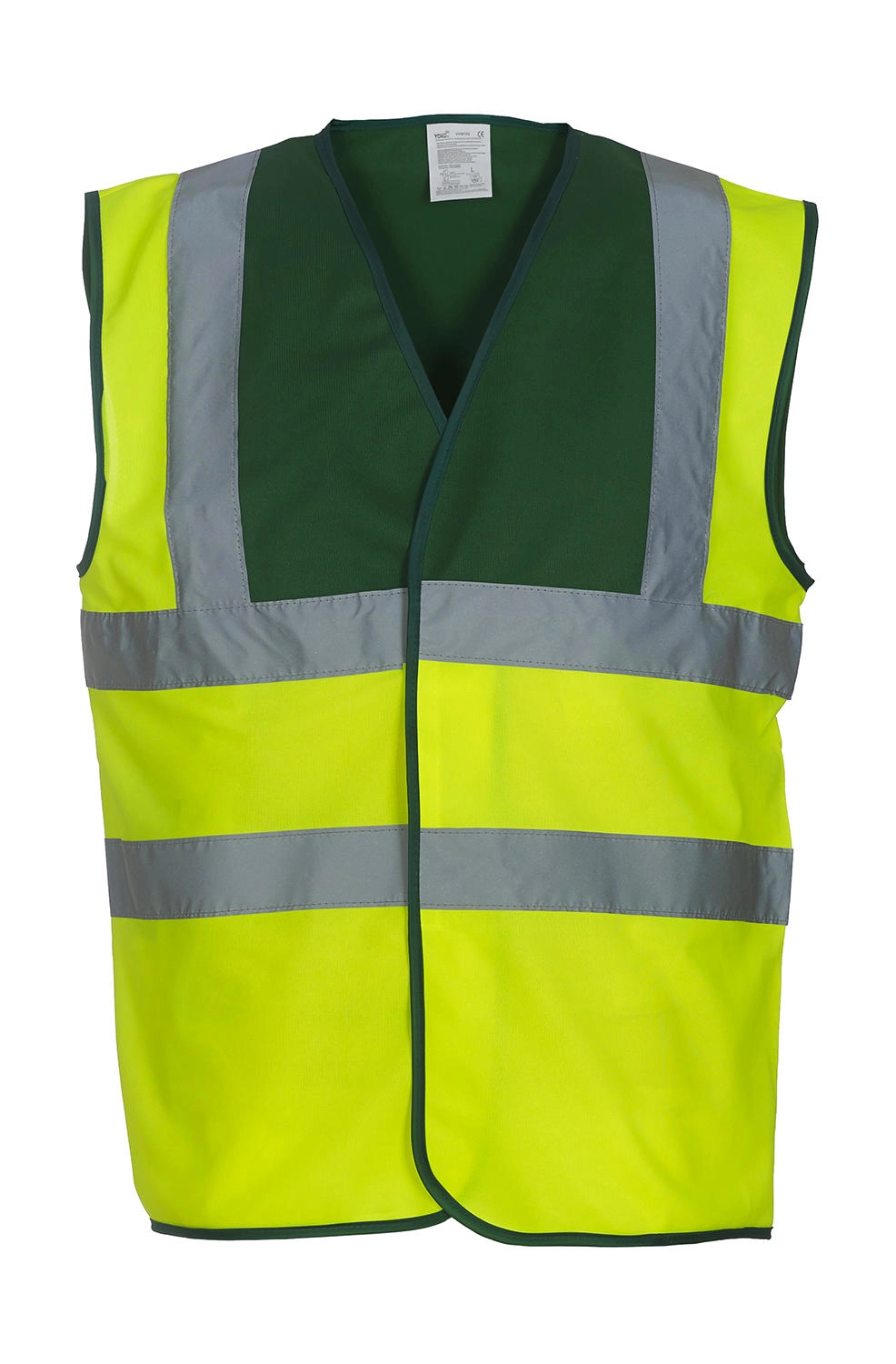 Fluo 2 Band + Brace Waistcoat zum Besticken und Bedrucken in der Farbe Fluo Yellow/Paramedic Green mit Ihren Logo, Schriftzug oder Motiv.