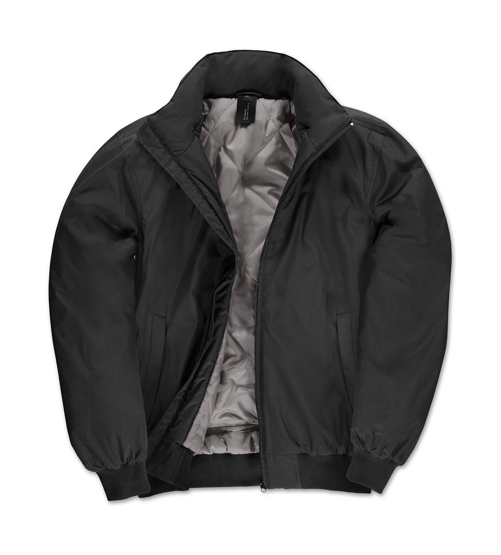 Crew Bomber/men Jacket zum Besticken und Bedrucken in der Farbe Black/Warm Grey mit Ihren Logo, Schriftzug oder Motiv.