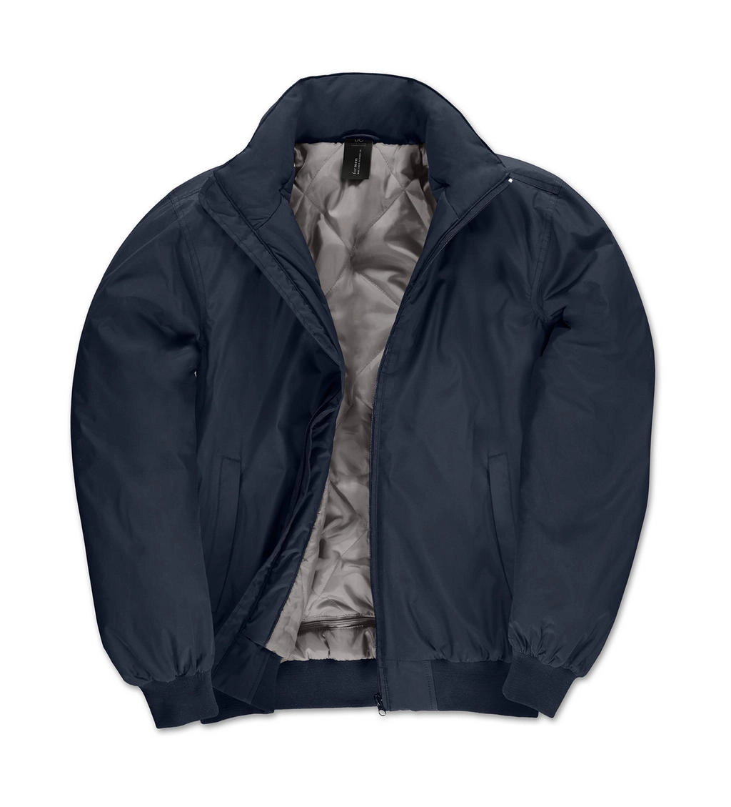 Crew Bomber/men Jacket zum Besticken und Bedrucken in der Farbe Navy/Warm Grey mit Ihren Logo, Schriftzug oder Motiv.