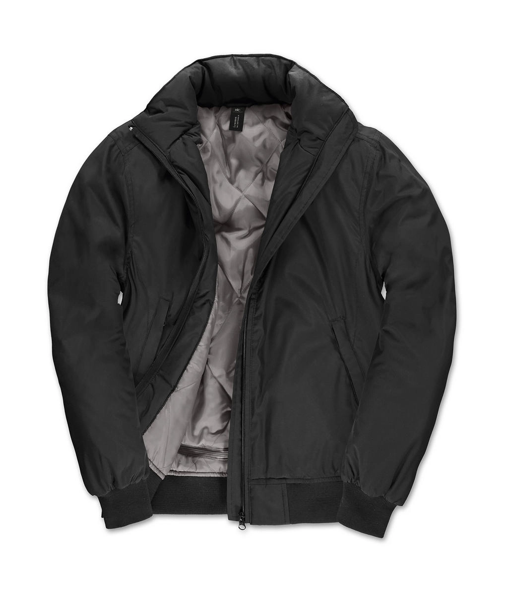 Crew Bomber/women Jacket zum Besticken und Bedrucken in der Farbe Black/Warm Grey mit Ihren Logo, Schriftzug oder Motiv.