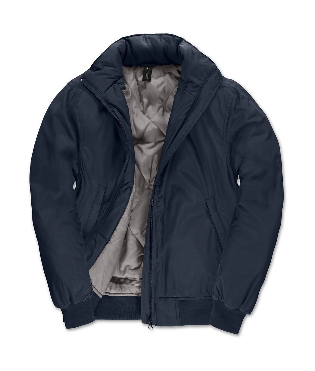 Crew Bomber/women Jacket zum Besticken und Bedrucken in der Farbe Navy/Warm Grey mit Ihren Logo, Schriftzug oder Motiv.