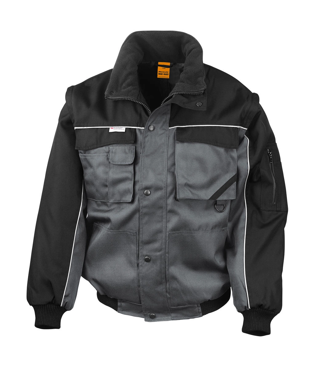 Heavy Duty Jacket zum Besticken und Bedrucken in der Farbe Grey/Black mit Ihren Logo, Schriftzug oder Motiv.